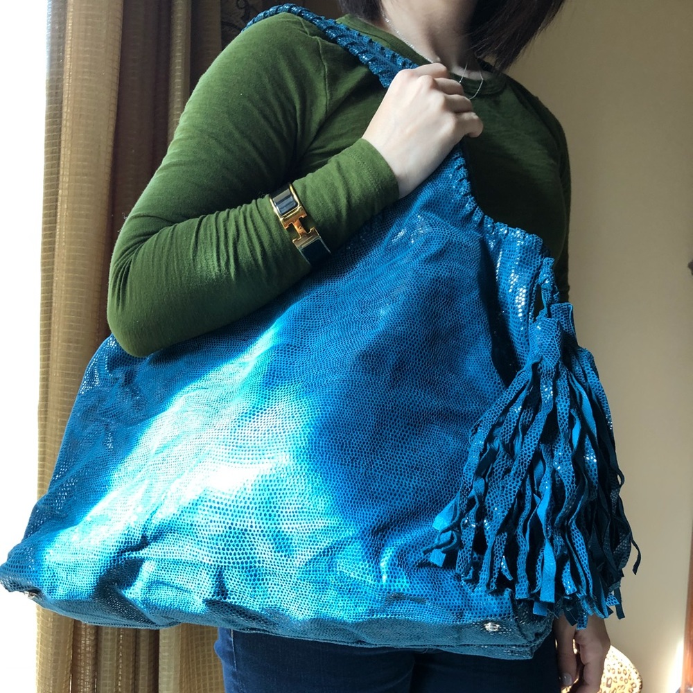 Anthony Luciano NWT autographed blue shoulder bag